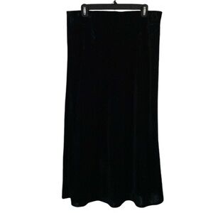 Ann Taylor Black Velvet Maxi Skirt Indie Sleaze Neutral Office 90’s Goth